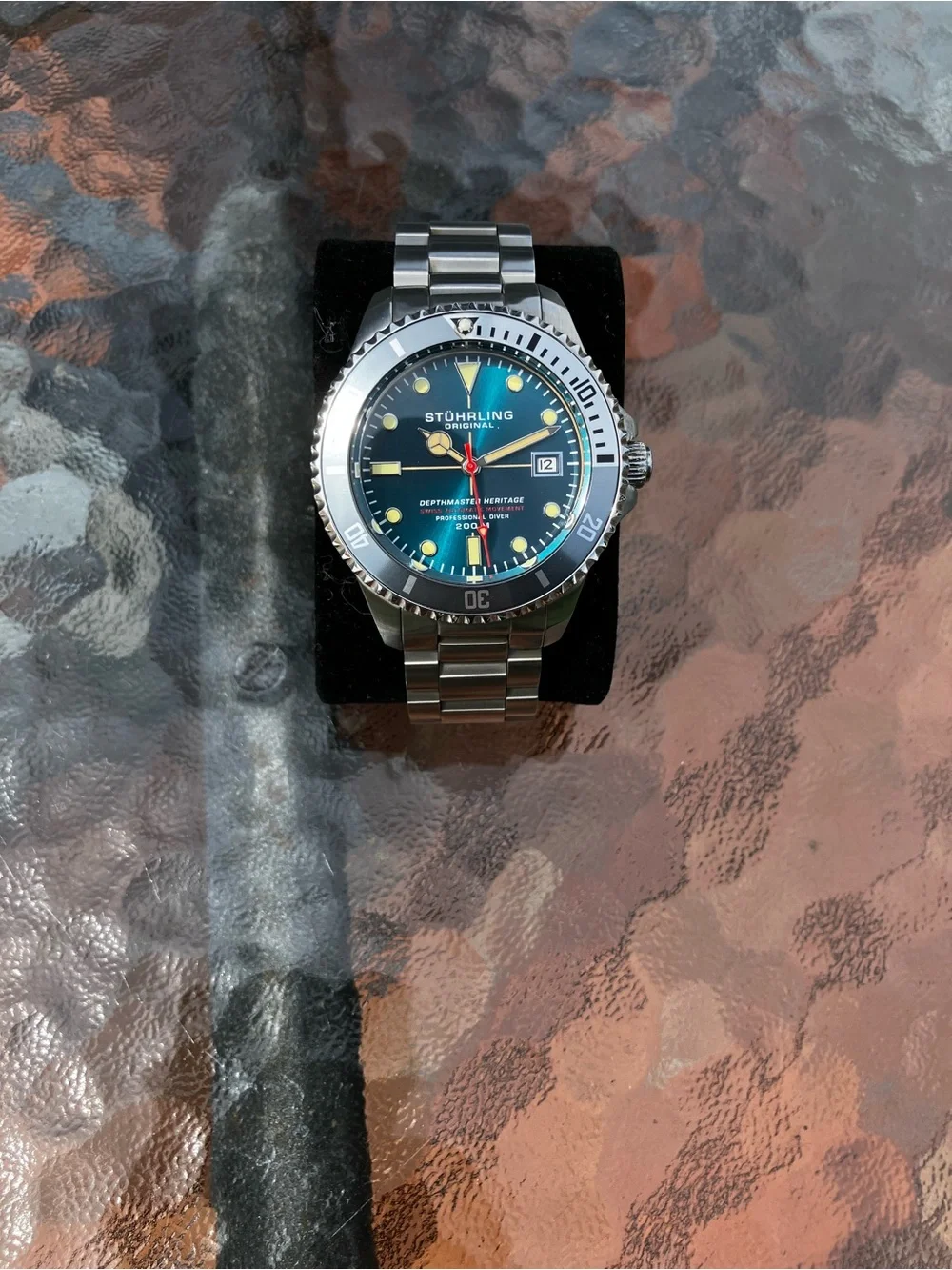 Stuhrling Depthmaster Heritage Automatic – Teal Dial - Dive watch